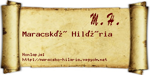 Maracskó Hilária névjegykártya